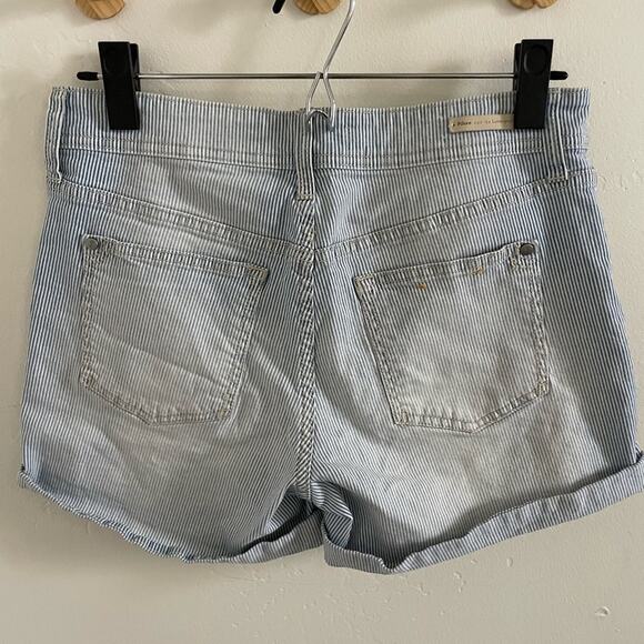 Anthropologie Shorts Women's 26 Pilcro Hyphen Blue Stripes High Rise Denim - Picture 2 of 6